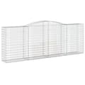 Miniatyrbillede 3 af 6: vidaXL buede gabionkurve 7 stk. 400x50x140/160 cm galvaniseret jern