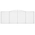 Miniatyrbillede 4 af 6: vidaXL buede gabionkurve 7 stk. 400x50x140/160 cm galvaniseret jern