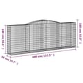 Miniatyrbillede 6 af 6: vidaXL buede gabionkurve 7 stk. 400x50x140/160 cm galvaniseret jern