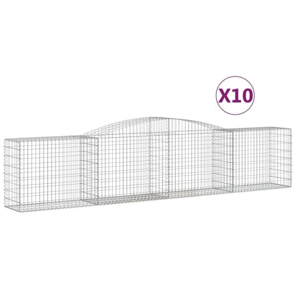 vidaXL Kaarevat kivikorit 10 kpl 400x50x80/100 cm galvanoitu rauta