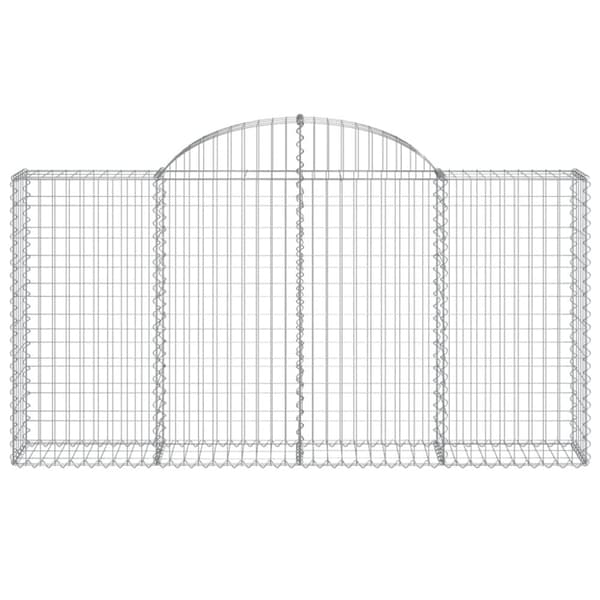 vidaXL buede gabionkurve 10 stk. 200x30x100/120 cm galvaniseret jern