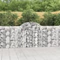 Miniatyrbillede 1 af 6: vidaXL buede gabionkurve 10 stk. 200x30x100/120 cm galvaniseret jern