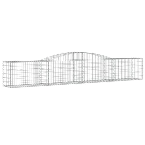 vidaXL Gabioner bågformade 4 st 400x50x60/80 cm galvaniserat järn