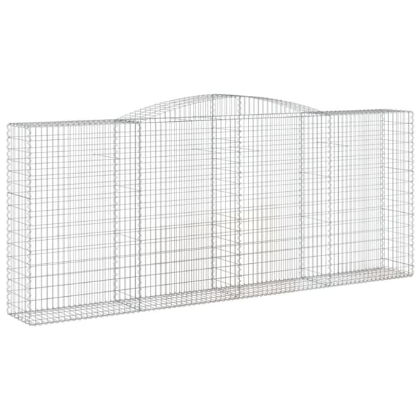 vidaXL buede gabionkurve 5 stk. 400x50x160/180 cm galvaniseret jern