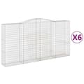 Miniatyrbillede 2 af 6: vidaXL buede gabionkurve 6 stk. 400x50x200/220 cm galvaniseret jern