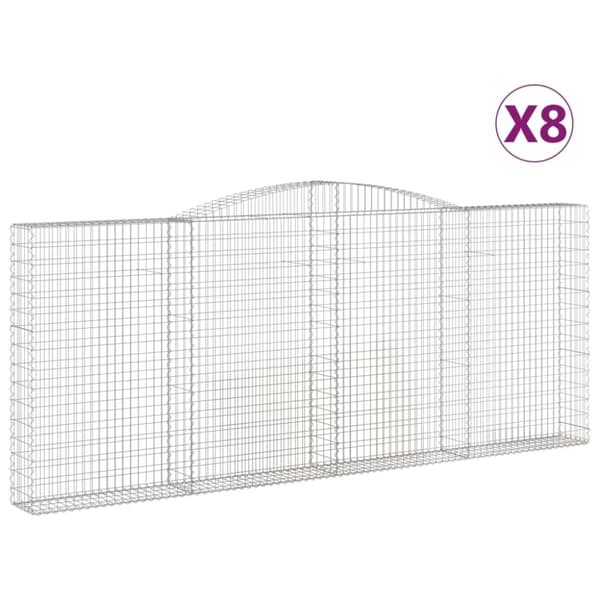 vidaXL Kaarevat kivikorit 8 kpl 400x30x160/180 cm galvanoitu rauta