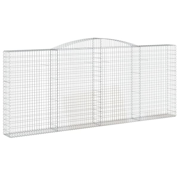 vidaXL Gabionkurver buede 8 stk 400x30x160/180 cm galvanisert jern