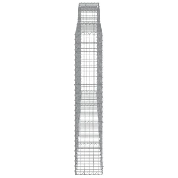 vidaXL Gabionkurver buede 8 stk 400x30x160/180 cm galvanisert jern