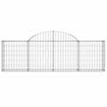 Miniatyrbilde 4 av 6: vidaXL Gabionkurver buede 15 stk 200x30x60/80 cm galvanisert jern