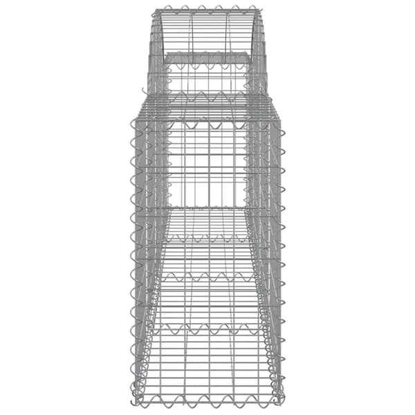 vidaXL Gabionkurver buede 15 stk 200x30x60/80 cm galvanisert jern