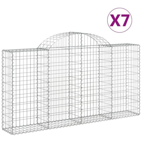 vidaXL Kaarevat kivikorit 7 kpl 200x30x100/120 cm galvanoitu rauta