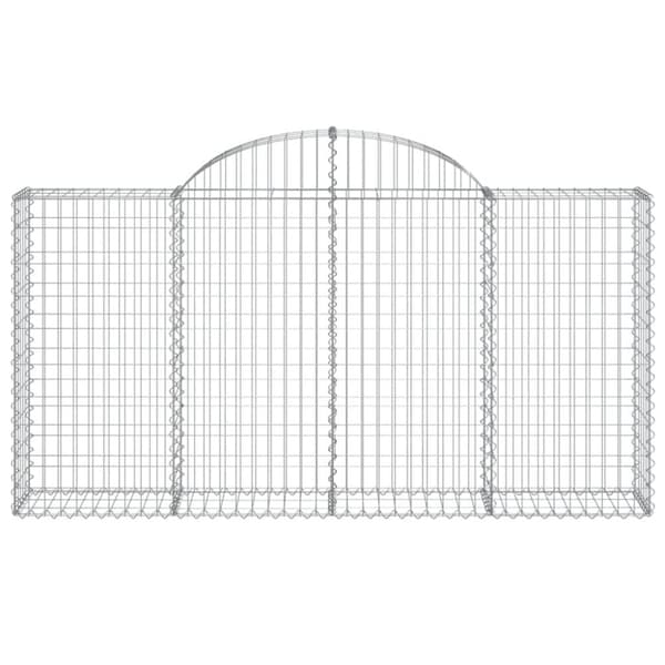 vidaXL Gabionkurver buede 7 stk 200x30x100/120 cm galvanisert jern