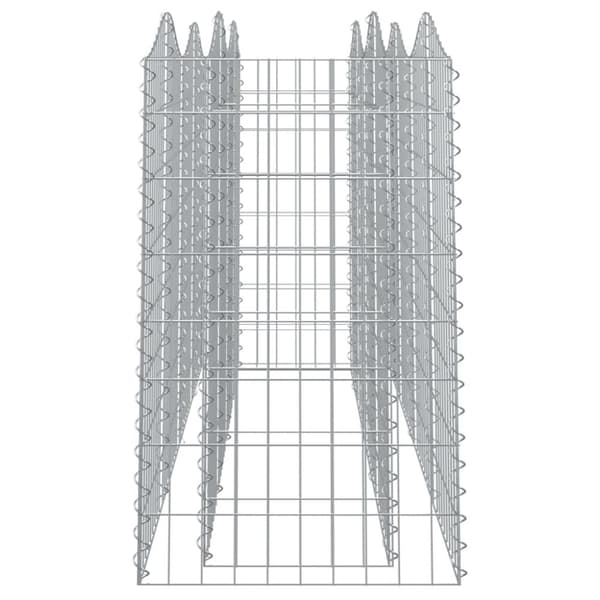 vidaXL buet gabion-højbed 200x50x100 cm galvaniseret jern