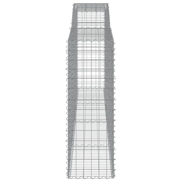 vidaXL Gabionkurver buede 2 stk 400x50x140/160 cm galvanisert jern