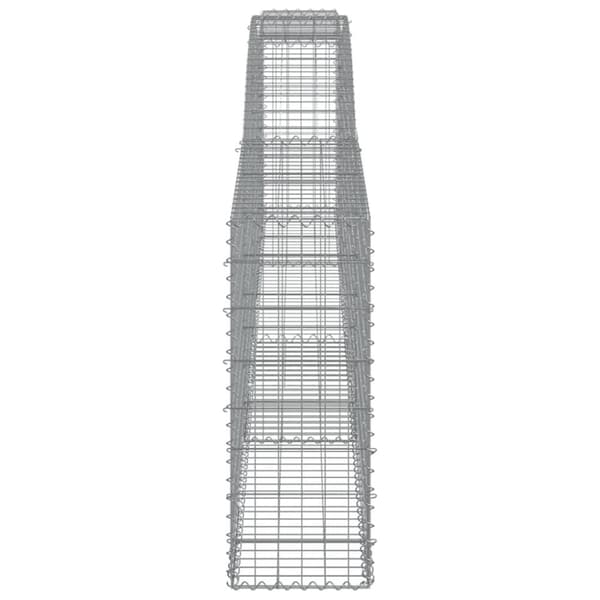 vidaXL Gabionkurver buede 25 stk 400x30x80/100 cm galvanisert jern