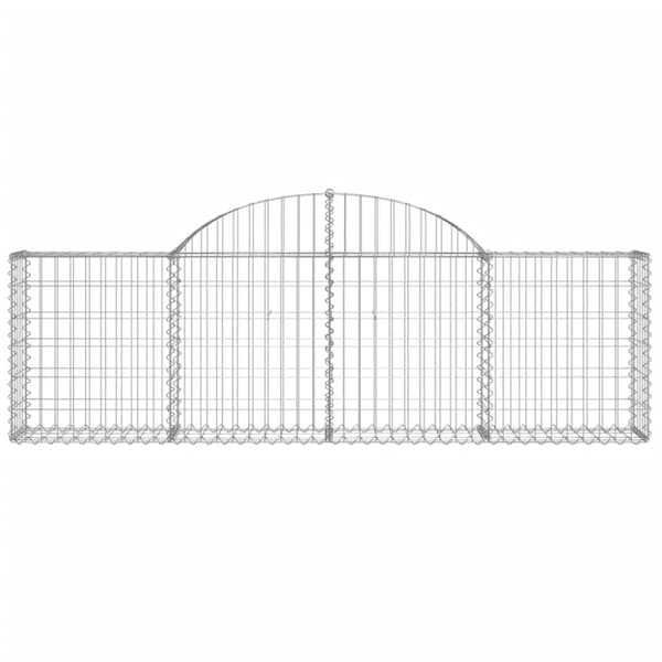 vidaXL buede gabionkurve 13 stk. 200x30x60/80 cm galvaniseret jern