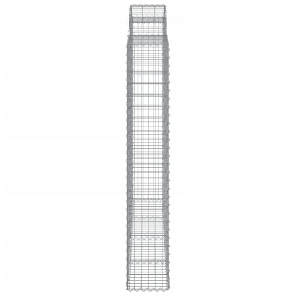 vidaXL buede gabionkurve 2 stk. 200x30x180/200 cm galvaniseret jern
