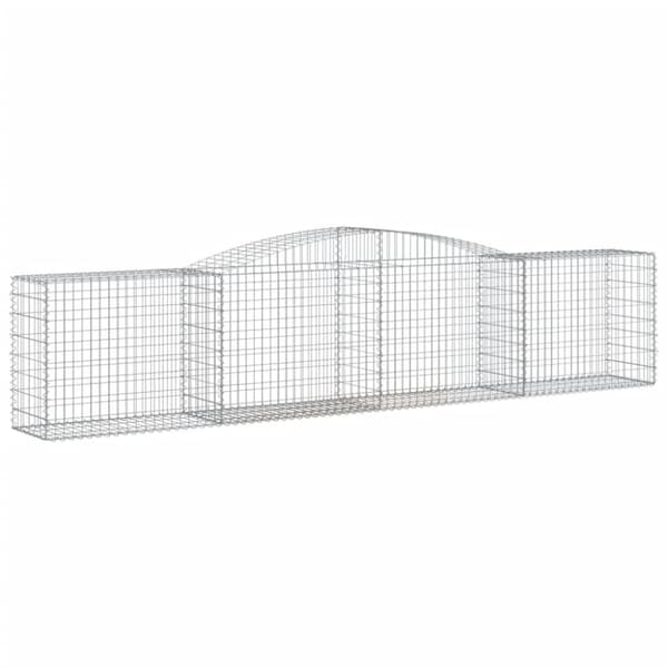 vidaXL buede gabionkurve 8 stk. 400x50x80/100 cm galvaniseret jern