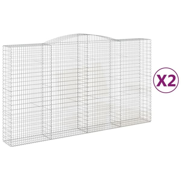 vidaXL Kaarevat kivikorit 2 kpl 400x50x220/240 cm galvanoitu rauta