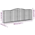 Miniatyrbillede 6 af 6: vidaXL buede gabionkurve 3 stk. 400x50x140/160 cm galvaniseret jern