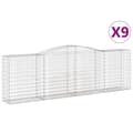 Miniatyrbillede 2 af 6: vidaXL buede gabionkurve 9 stk. 400x50x120/140 cm galvaniseret jern