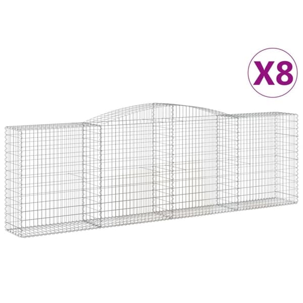 vidaXL Kaarevat kivikorit 8 kpl 400x50x120/140 cm galvanoitu rauta