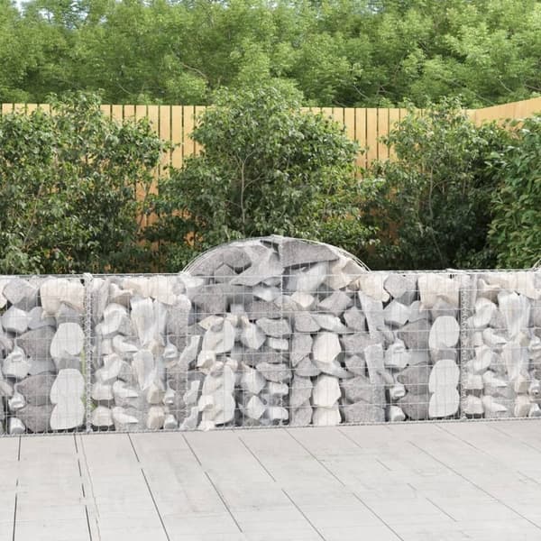vidaXL buede gabionkurve 6 stk. 200x30x80/100 cm galvaniseret jern