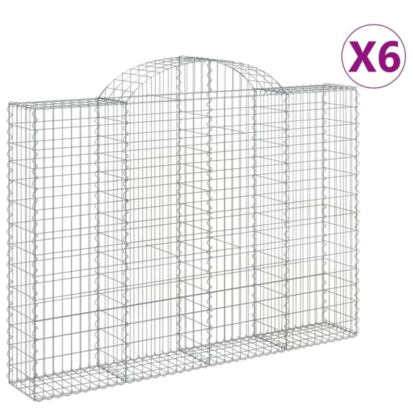 vidaXL Kaarevat kivikorit 6 kpl 200x30x140/160 cm galvanoitu rauta