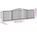 Miniatyrbillede 6 af 6: vidaXL buede gabionkurve 6 stk. 400x30x100/120 cm galvaniseret jern