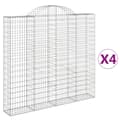 Miniatyrbillede 2 af 6: vidaXL buede gabionkurve 4 stk. 200x30x180/200 cm galvaniseret jern