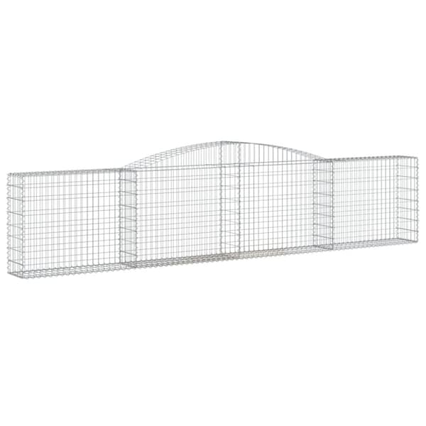vidaXL Gabionkurver buede 7 stk 400x30x80/100 cm galvanisert jern