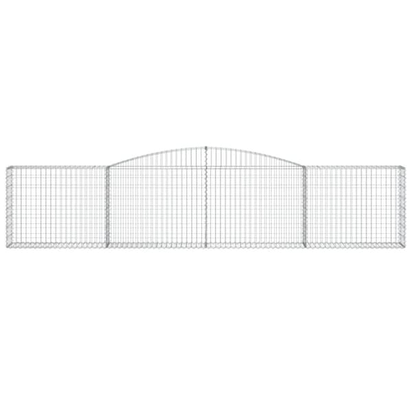 vidaXL Gabionkurver buede 7 stk 400x30x80/100 cm galvanisert jern