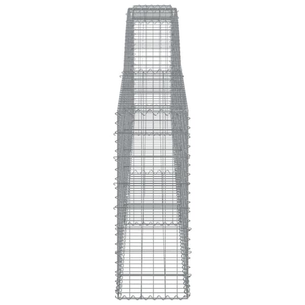 vidaXL Gabionkurver buede 7 stk 400x30x80/100 cm galvanisert jern