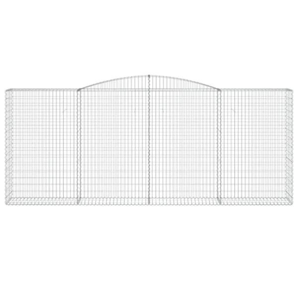 vidaXL buede gabionkurve 10 stk. 400x50x160/180 cm galvaniseret jern