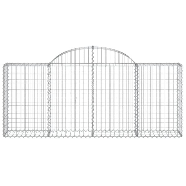 vidaXL buede gabionkurve 11 stk. 200x30x80/100 cm galvaniseret jern