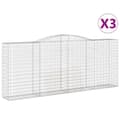 Miniatyrbilde 2 av 6: vidaXL Gabionkurver buede 3 stk 400x50x160/180 cm galvanisert jern