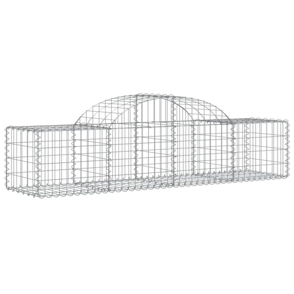 vidaXL Gabionkurver buede 10 stk 200x50x40/60 cm galvanisert jern