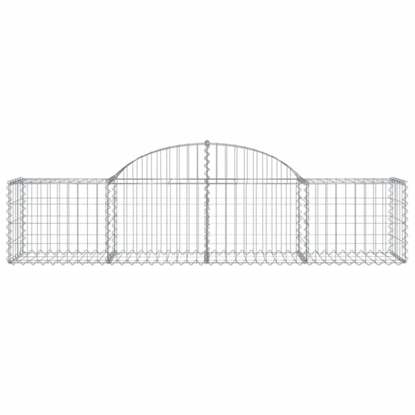 vidaXL Gabionkurver buede 10 stk 200x50x40/60 cm galvanisert jern