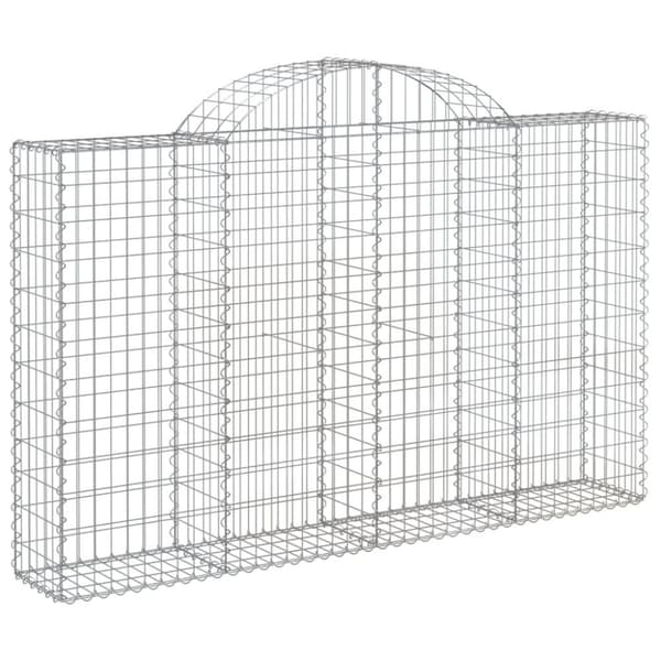 vidaXL Gabioner bågformade 6 st 200x30x120/140 cm galvaniserat järn