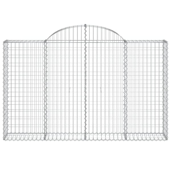 vidaXL Gabioner bågformade 6 st 200x30x120/140 cm galvaniserat järn