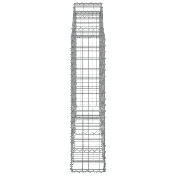 vidaXL Gabioner bågformade 6 st 200x30x120/140 cm galvaniserat järn