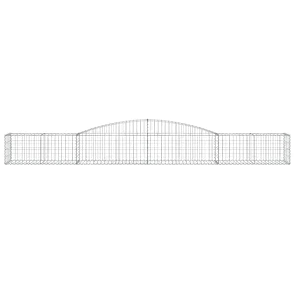 vidaXL Gabioner bågformade 10 st 400x50x40/60 cm galvaniserat järn