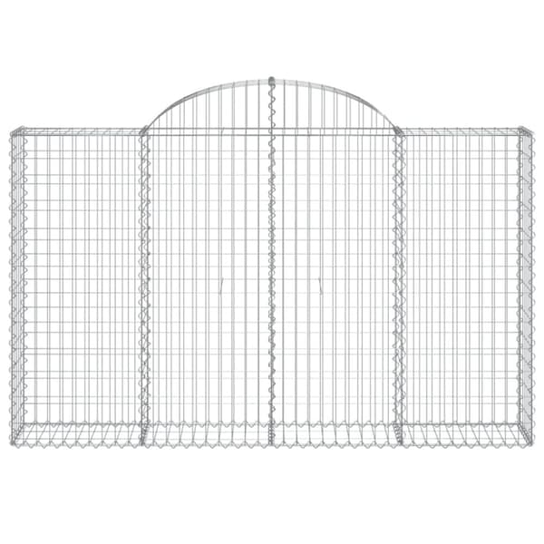 vidaXL buede gabionkurve 2 stk. 200x30x120/140 cm galvaniseret jern
