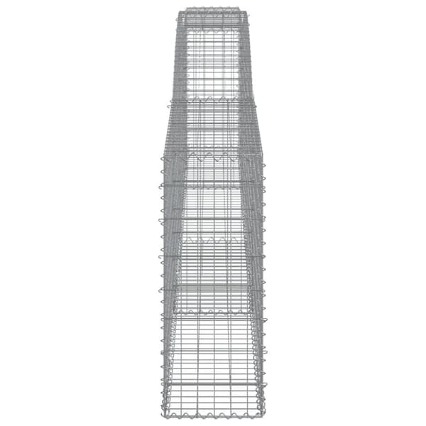 vidaXL Gabionkurver buede 15 stk 400x30x80/100 cm galvanisert jern