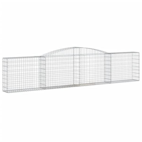 vidaXL buede gabionkurve 15 stk. 400x30x80/100 cm galvaniseret jern