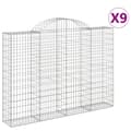 Miniatyrbillede 2 af 6: vidaXL buede gabionkurve 9 stk. 200x30x140/160 cm galvaniseret jern