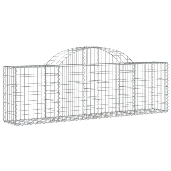 vidaXL buede gabionkurve 10 stk. 200x30x60/80 cm galvaniseret jern