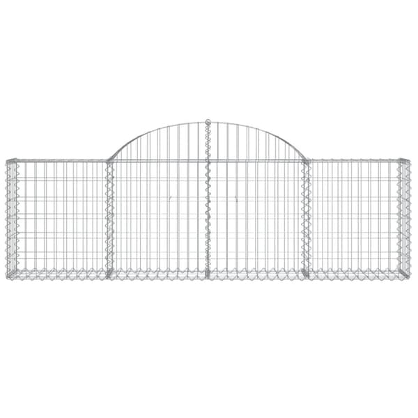vidaXL buede gabionkurve 10 stk. 200x30x60/80 cm galvaniseret jern