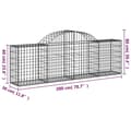 Miniatyrbillede 6 af 6: vidaXL buede gabionkurve 10 stk. 200x30x60/80 cm galvaniseret jern