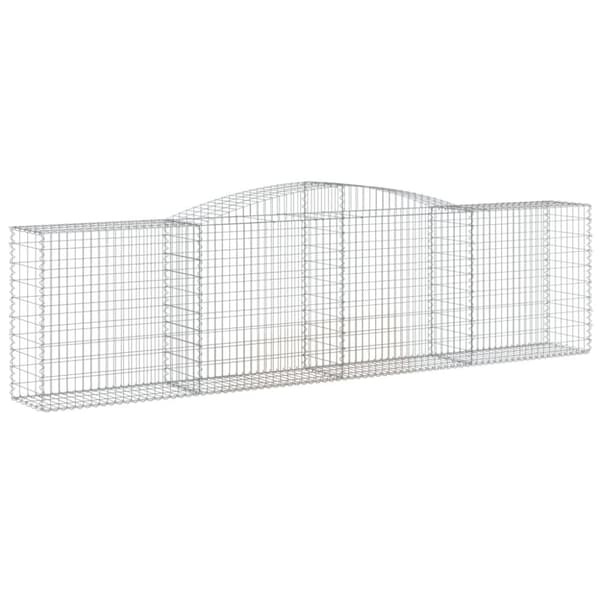 vidaXL buede gabionkurve 25 stk. 400x50x100/120 cm galvaniseret jern